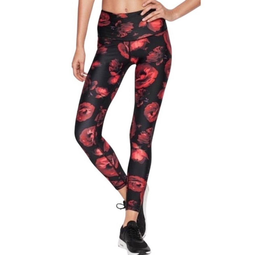 Victoria Secret Sport Roses are red  rose print leggings